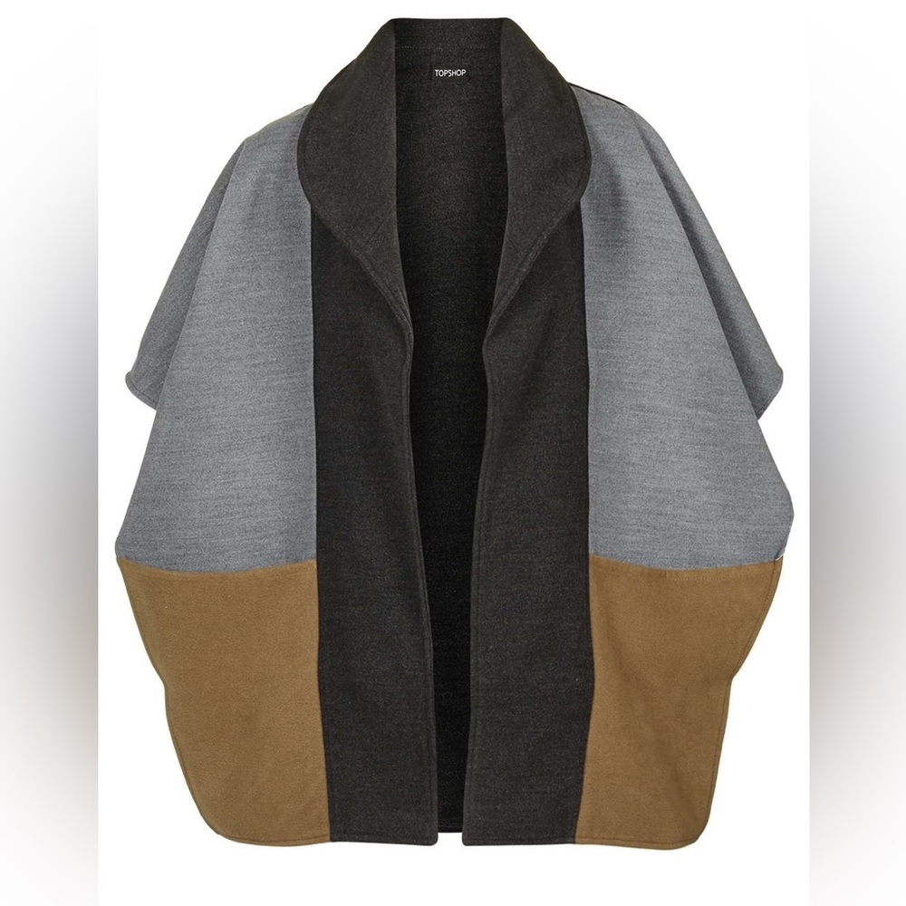 [Topshop] Color-block Shawl Cape - Picture 2 of 6